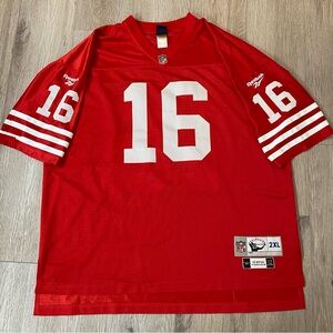 Vintage Joe Montana San Francisco 49ers Jersey Red Reebok Throwbacks Mens 2XL